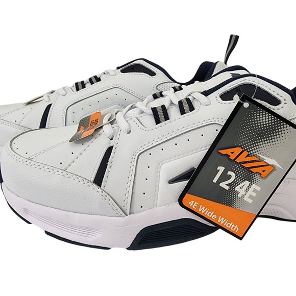 Avia Mens Leather Walking Shoes 8 4E Extra Wide Memory Foam Lace-up Lightweight - Picture 2 of 11